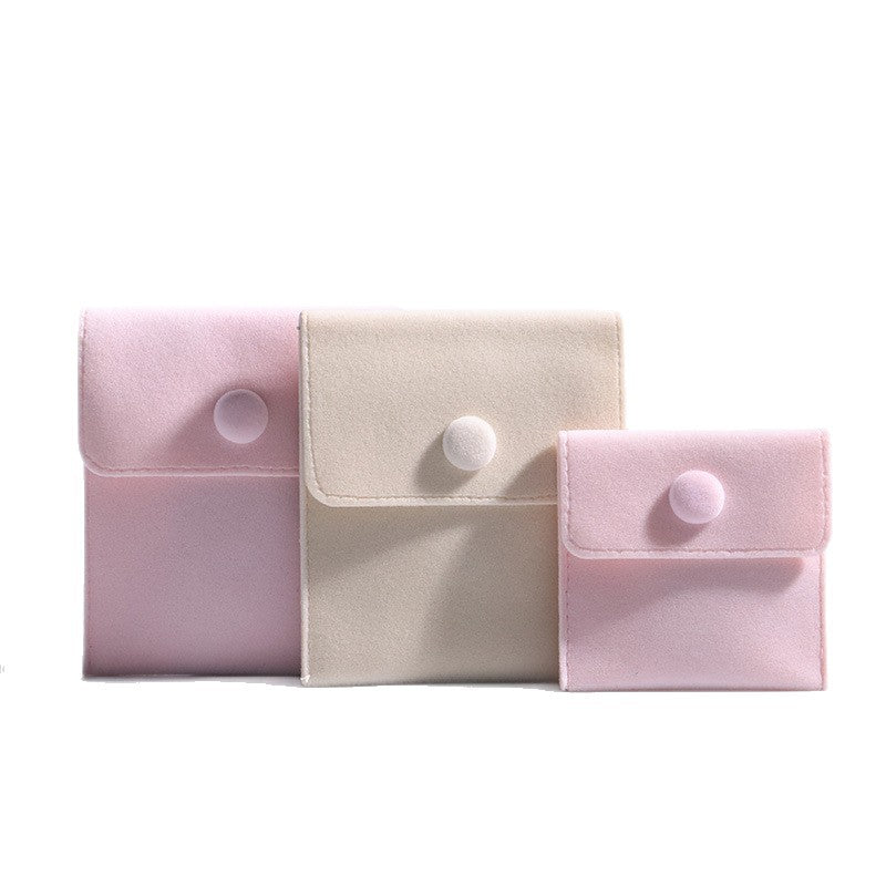 Double-Layer Snap Fastener Velvet Bags for Jewelry & Collectibles