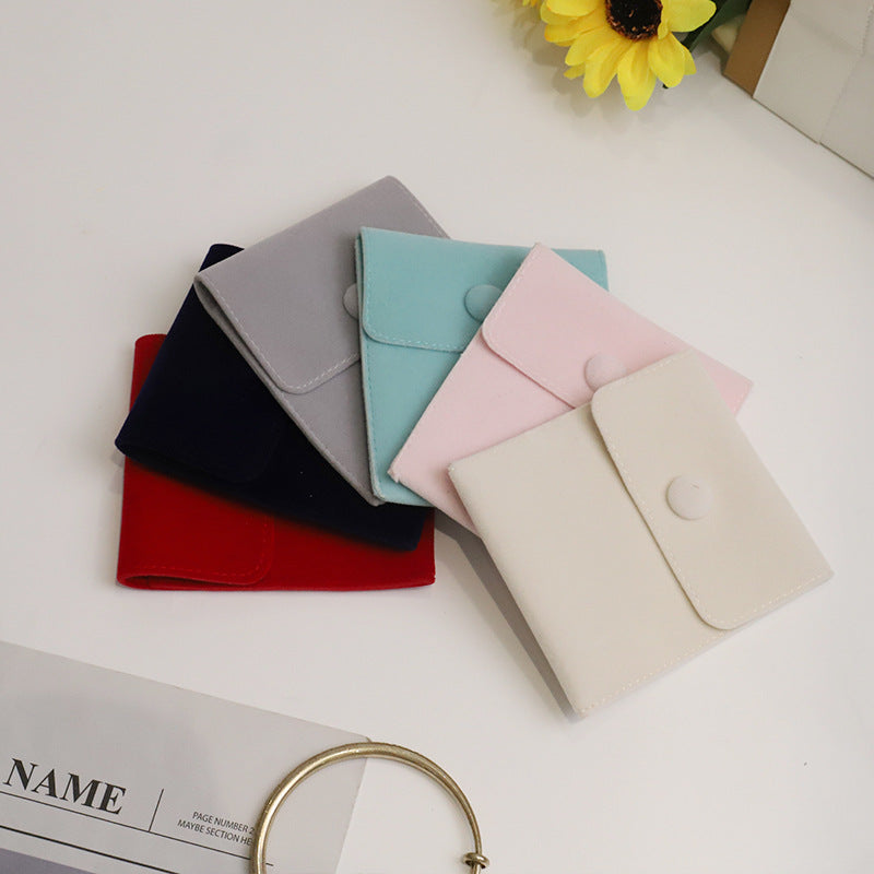 Double-Layer Snap Fastener Velvet Bags for Jewelry & Collectibles